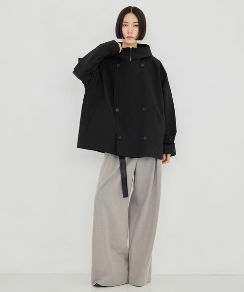 VACHEMENT(ヴァシュモン)の「【VACHEMENT/ヴァシュモン】リサイクルナイロンタスランレイヤードブルゾン(ブルゾン・レディース・ブラック/ライトベージュ・FREE)」の3枚目の写真