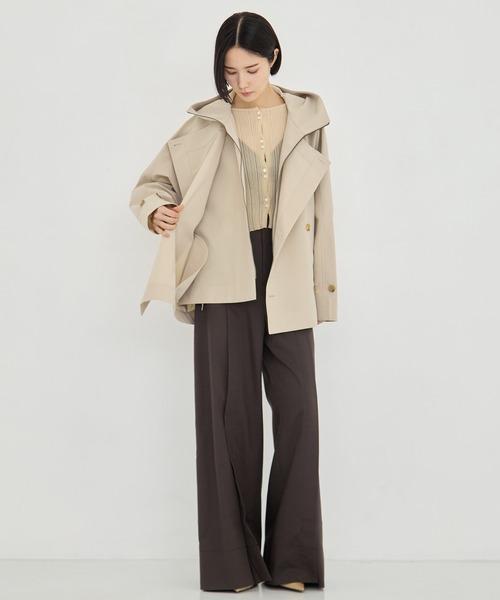 VACHEMENT(ヴァシュモン)の「【VACHEMENT/ヴァシュモン】リサイクルナイロンタスランレイヤードブルゾン(ブルゾン・レディース・ブラック/ライトベージュ・FREE)」の17枚目の写真