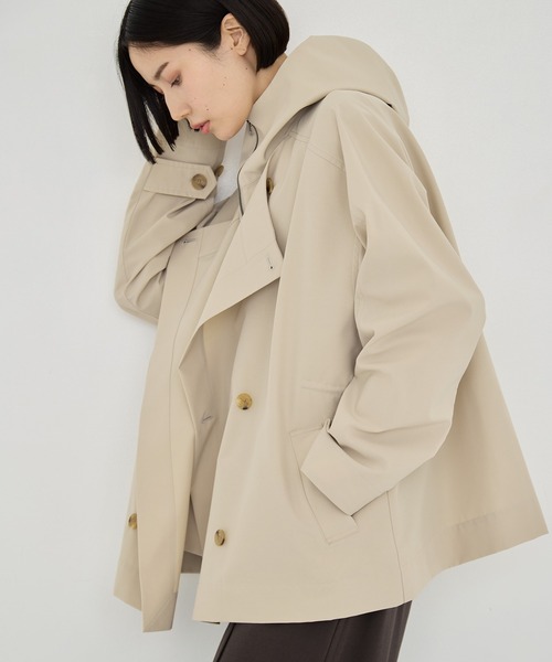 VACHEMENT(ヴァシュモン)の「【VACHEMENT/ヴァシュモン】リサイクルナイロンタスランレイヤードブルゾン(ブルゾン・レディース・ブラック/ライトベージュ・FREE)」の19枚目の写真