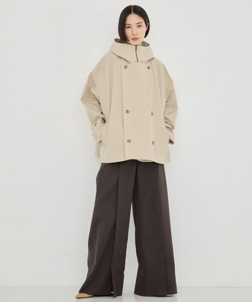 VACHEMENT(ヴァシュモン)の「【VACHEMENT/ヴァシュモン】リサイクルナイロンタスランレイヤードブルゾン(ブルゾン・レディース・ブラック/ライトベージュ・FREE)」の16枚目の写真