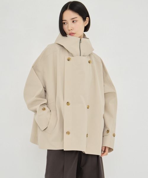 VACHEMENT(ヴァシュモン)の「【VACHEMENT/ヴァシュモン】リサイクルナイロンタスランレイヤードブルゾン(ブルゾン・レディース・ブラック/ライトベージュ・FREE)」の18枚目の写真