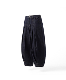 ANGLAN | Long Tuck Wing Balloon Denim Pants - Indigo(デニムパンツ)