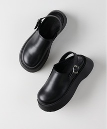 Right-on（ライトオン）の「【HONEYSUCKLE ROSE】厚底サボシューズ (プラットフォーム / バックストラップ / スムース調)（その他シューズ）」