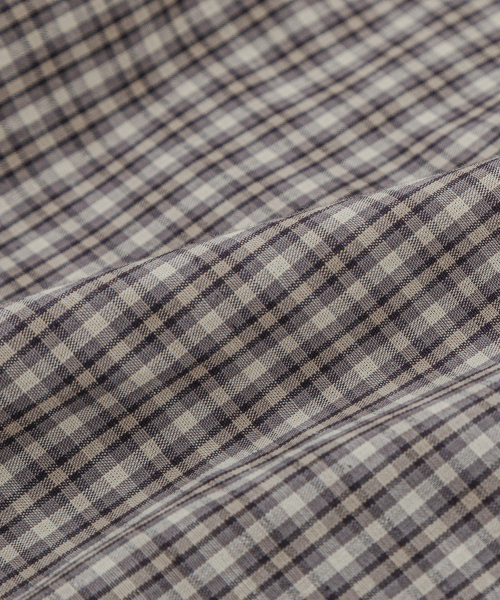LETTERCOMO（レテルコモ）の「フリームードチェックシャツサンドベージュ（シャツ/ブラウス・レディース・その他・MEDIUM/LARGE）」の6枚目の写真