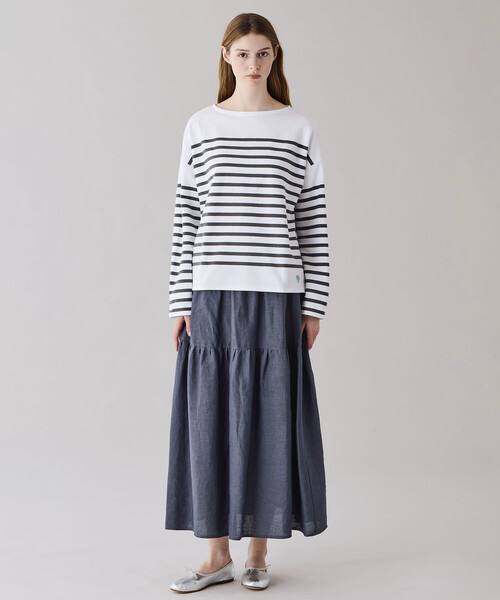 O'NEIL of DUBLIN(オニールオブダブリン)の「O'NEIL OF DUBLIN | ティアードスカート SOLID WOMEN(スカート・レディース・オレンジ/グレー系その他/ブラック・8)」の4枚目の写真