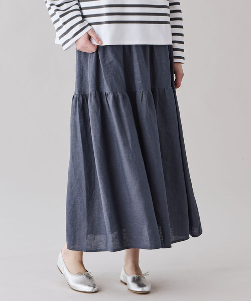 O'NEIL of DUBLIN(オニールオブダブリン)の「O'NEIL OF DUBLIN | ティアードスカート SOLID WOMEN(スカート・レディース・オレンジ/グレー系その他/ブラック・8)」の9枚目の写真