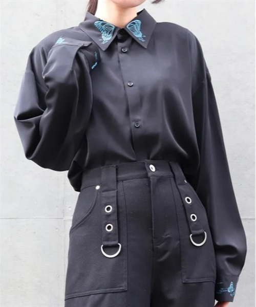 シャツ/ブラウス(長袖/七分) Rito 19SS REVERSIBLE SHIRT WITH BELT セール】蝶刺繍シャツ（シャツ/ブラウス）｜REZEN（リゼン）の