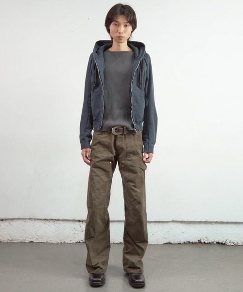 NVRFRGT(ネヴァーフォーゲット)の「【NVRFRGT】PANELED ZIP UP HOODIE(パーカー・メンズ・チャコールグレー/モカ・2/1)」の4枚目の写真