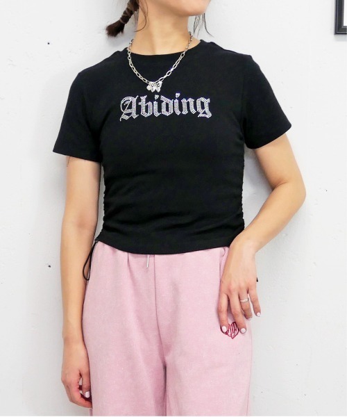 FUN(ファン)の「ロゴストーンカットソー(Tシャツ/カットソー・レディース・チャコールグレー/オフホワイト/カモフラージュ/ブラック・FREE)」の3枚目の写真