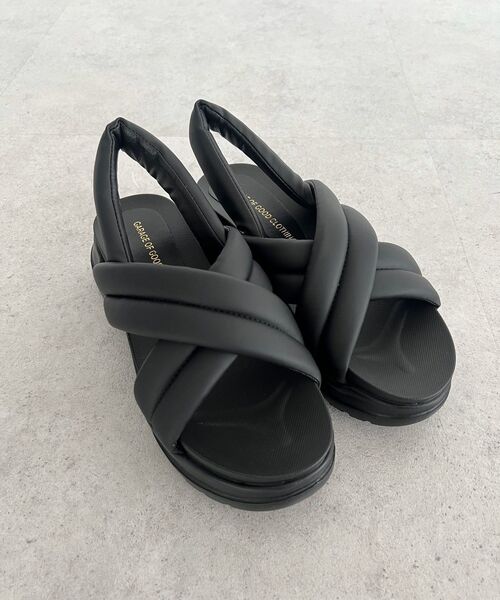 GARAGE OF GOOD CLOTHING(ガレージオブグッドクロージング)の「トラックソールパテッドサンダル(サンダル・レディース・ブラック・M)」の1枚目の写真