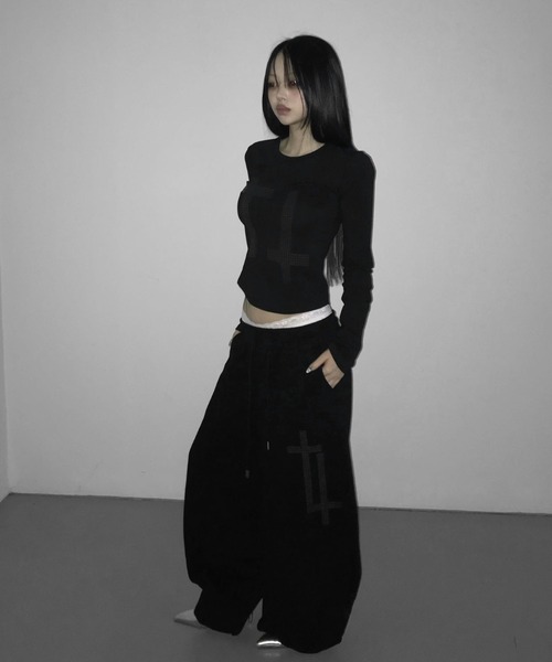 THEAIRTOWN(ジエアタウン)の「go square jogger pt(スウェットパンツ・レディース・ブラック/ホワイト・FREE)」の21枚目の写真