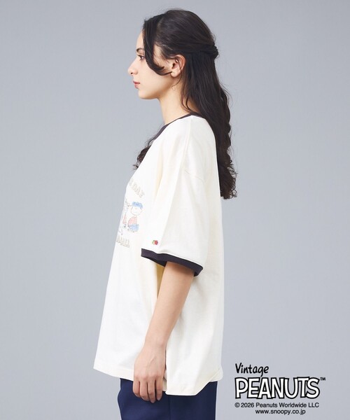 FRUIT OF THE LOOM（フルーツオブザルーム）の「【FRUIT OF THE LOOM/フルーツ・オブ・ザ・ルーム】FRUIT OF THE LOOM×PEANUTS/半袖/Tシャツ/スヌーピー（Tシャツ/カットソー・メンズ・パープル/スミクロ/ピンク・L/M）」の14枚目の写真