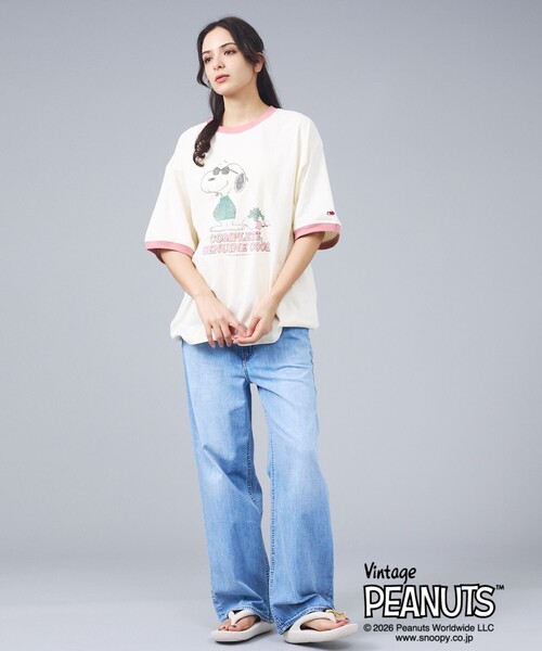 FRUIT OF THE LOOM（フルーツオブザルーム）の「【FRUIT OF THE LOOM/フルーツ・オブ・ザ・ルーム】FRUIT OF THE LOOM×PEANUTS/半袖/Tシャツ/スヌーピー（Tシャツ/カットソー・メンズ・パープル/スミクロ/ピンク・L/M）」の11枚目の写真