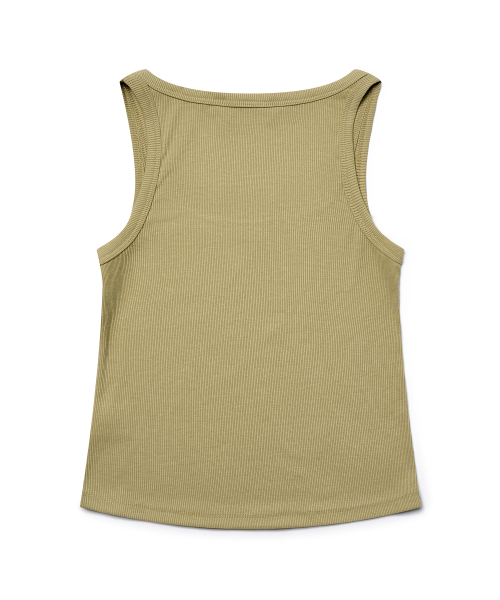 PLUNASTUDIO(プルナスタジオ)の「リブスリーブレスTシャツ(オリーブ)(Tシャツ/カットソー・レディース・オリーブ・FREE)」の3枚目の写真