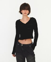 STRIPE DIAGONAL BUTTON KNIT (black)