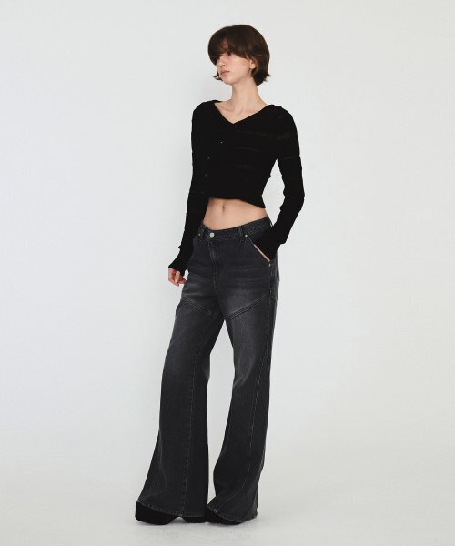 DIAGONAL(ダイアゴナル)の「STRIPE DIAGONAL BUTTON KNIT (black)(ニット/セーター・レディース・その他・FREE)」の5枚目の写真