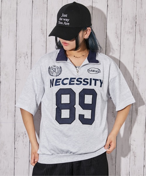 GORGE(ゴージ)の「《ナンバーロゴ×ハーフジップ》ビッグシルエットTシャツ/ストリート/春夏秋/全3色(Tシャツ/カットソー・レディース・ピンク/グリーン/ネイビー・F)」の22枚目の写真