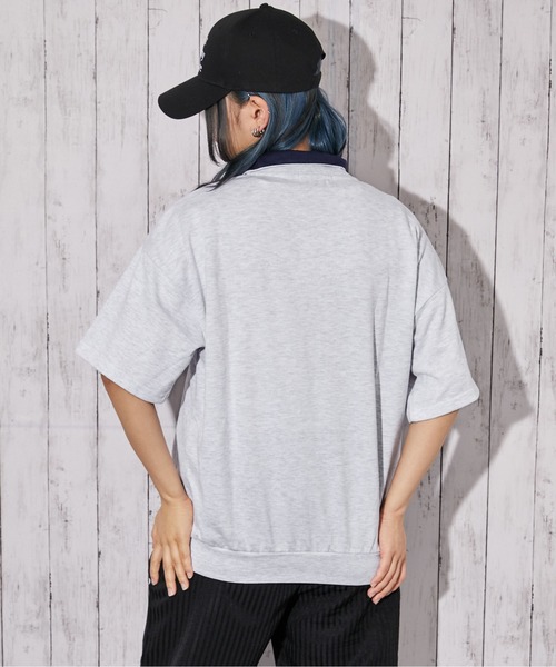 GORGE(ゴージ)の「《ナンバーロゴ×ハーフジップ》ビッグシルエットTシャツ/ストリート/春夏秋/全3色(Tシャツ/カットソー・レディース・ピンク/グリーン/ネイビー・F)」の20枚目の写真