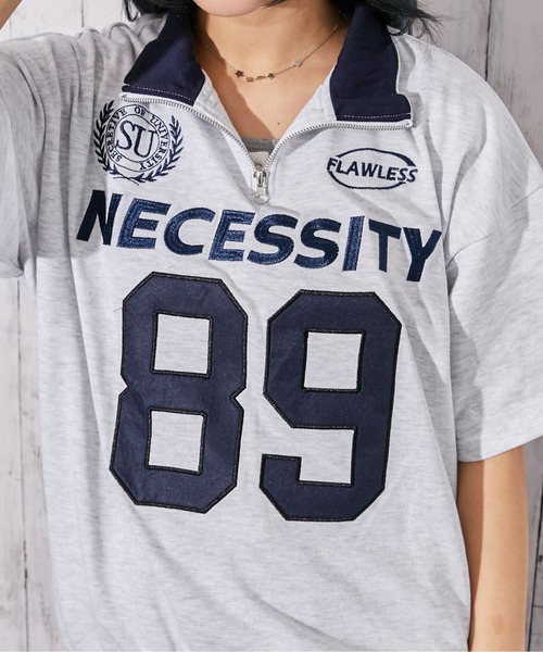 GORGE(ゴージ)の「《ナンバーロゴ×ハーフジップ》ビッグシルエットTシャツ/ストリート/春夏秋/全3色(Tシャツ/カットソー・レディース・ピンク/グリーン/ネイビー・F)」の19枚目の写真