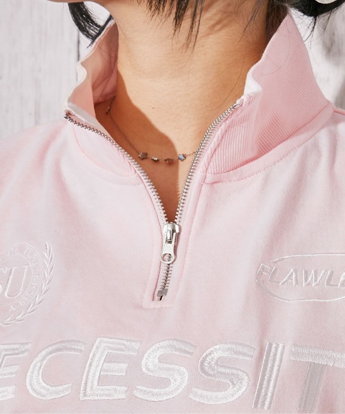 GORGE(ゴージ)の「《ナンバーロゴ×ハーフジップ》ビッグシルエットTシャツ/ストリート/春夏秋/全3色(Tシャツ/カットソー・レディース・ピンク/グリーン/ネイビー・F)」の10枚目の写真
