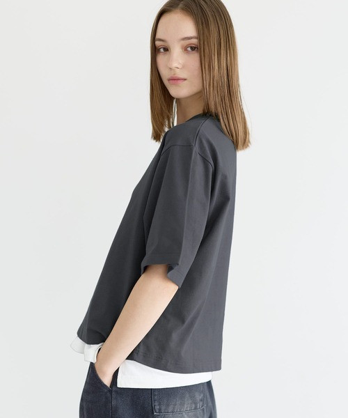 LILL(リル)の「シルバーパーツヘビーウエイトコットンヘンリーネックハーフスリーブカットソー(Tシャツ/カットソー・メンズ・チャコールグレー/ブラック/ホワイト/ブルーグレー/ワイン・XL/L/M/S)」の12枚目の写真