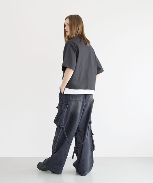 LILL(リル)の「シルバーパーツヘビーウエイトコットンヘンリーネックハーフスリーブカットソー(Tシャツ/カットソー・メンズ・チャコールグレー/ブラック/ホワイト/ブルーグレー/ワイン・XL/L/M/S)」の17枚目の写真