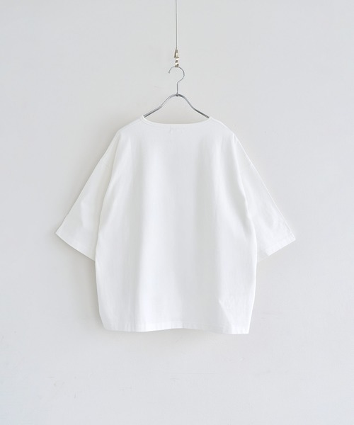 LILL(リル)の「シルバーパーツヘビーウエイトコットンヘンリーネックハーフスリーブカットソー(Tシャツ/カットソー・メンズ・チャコールグレー/ブラック/ホワイト/ブルーグレー/ワイン・XL/L/M/S)」の19枚目の写真