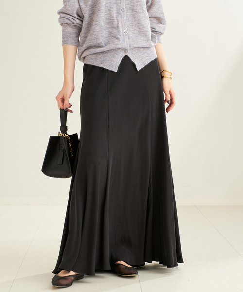 plage(プラージュ)の「《追加》Washable Fibril ロングスカート 2(スカート・レディース・ブラック・36/34/38)」の1枚目の写真
