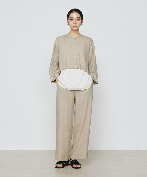 Gabardine K.T（ギャバジンケーティー）の「麻調合繊 ワイドパンツ（その他パンツ・レディース・ミント/ブラック/キナリ/ダークブラウン/グレー・7号/9号/11号）」の13枚目の写真