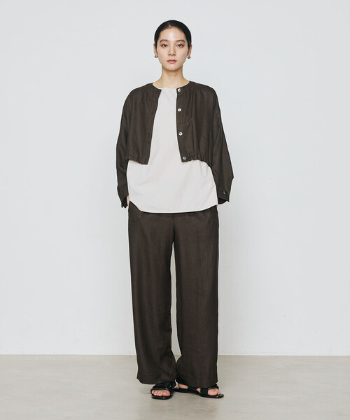 Gabardine K.T（ギャバジンケーティー）の「麻調合繊 ワイドパンツ（その他パンツ・レディース・ミント/ブラック/キナリ/ダークブラウン/グレー・7号/9号/11号）」の19枚目の写真