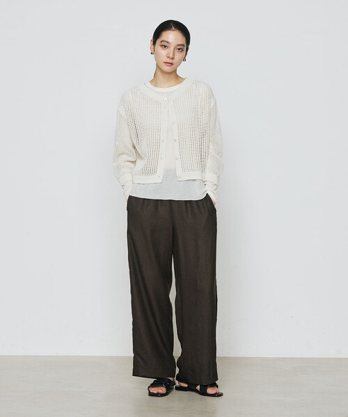Gabardine K.T（ギャバジンケーティー）の「麻調合繊 ワイドパンツ（その他パンツ・レディース・ミント/ブラック/キナリ/ダークブラウン/グレー・7号/9号/11号）」の21枚目の写真