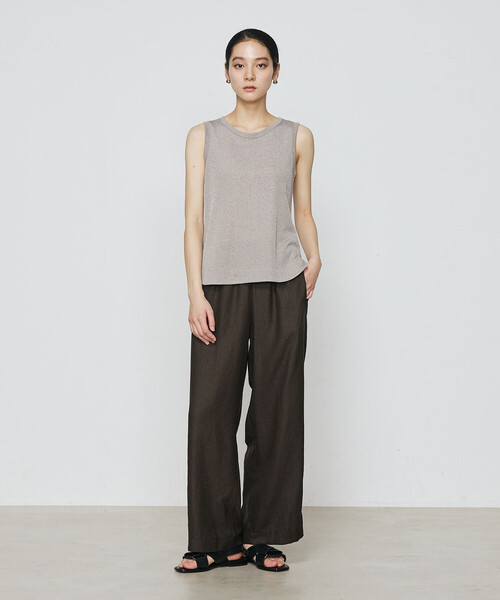 Gabardine K.T（ギャバジンケーティー）の「麻調合繊 ワイドパンツ（その他パンツ・レディース・ミント/ブラック/キナリ/ダークブラウン/グレー・7号/9号/11号）」の22枚目の写真