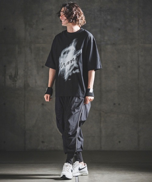 GLIMCLAP（グリムクラップ）の「mp14932- Stretch Nylon Ripstop Shirring & Piping Sarouel Pants サルエルパンツ(202-054-gls-cg)（その他パンツ・メンズ・セージグリーン/ブラック・S/M/L）」の7枚目の写真