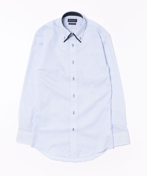 TOKYO SHIRTS(トウキョウシャツ)の「形態安定ノンアイロン ボタンダウン 長袖ビジネスワイシャツ(ビジネスシャツ・メンズ・ブルー・首回り37cm-裄丈80cm/首回り37cm-裄丈84cm/首回り39cm-裄丈80cm/首回り39cm-裄丈84cm/首回り41cm-裄丈82cm/首回り41cm-裄丈86cm/首回り42cm-裄丈82cm/首回り42cm-裄丈86cm/首回り43cm-裄丈82cm/首回り43cm-裄丈86cm)」の6枚目の写真