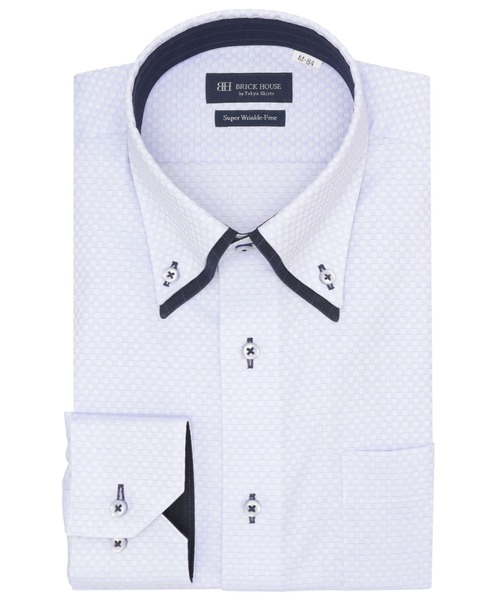 TOKYO SHIRTS(トウキョウシャツ)の「形態安定ノンアイロン ボタンダウン 長袖ビジネスワイシャツ(ビジネスシャツ・メンズ・ブルー・首回り37cm-裄丈80cm/首回り37cm-裄丈84cm/首回り39cm-裄丈80cm/首回り39cm-裄丈84cm/首回り41cm-裄丈82cm/首回り41cm-裄丈86cm/首回り42cm-裄丈82cm/首回り42cm-裄丈86cm/首回り43cm-裄丈82cm/首回り43cm-裄丈86cm)」の1枚目の写真