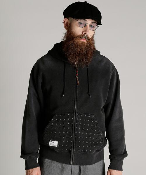 Schott(ショット)の「Schott/ショット/ASING ZIP HOODED SWEAT/エイジング ジップ パーカー(パーカー・メンズ・ブラウン/ブラック・2XL/XL/L/M)」の1枚目の写真