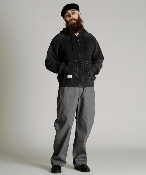 Schott(ショット)の「Schott/ショット/ASING ZIP HOODED SWEAT/エイジング ジップ パーカー(パーカー・メンズ・ブラウン/ブラック・2XL/XL/L/M)」の4枚目の写真