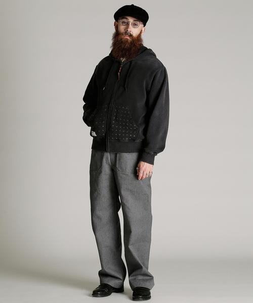 Schott(ショット)の「Schott/ショット/ASING ZIP HOODED SWEAT/エイジング ジップ パーカー(パーカー・メンズ・ブラウン/ブラック・2XL/XL/L/M)」の5枚目の写真