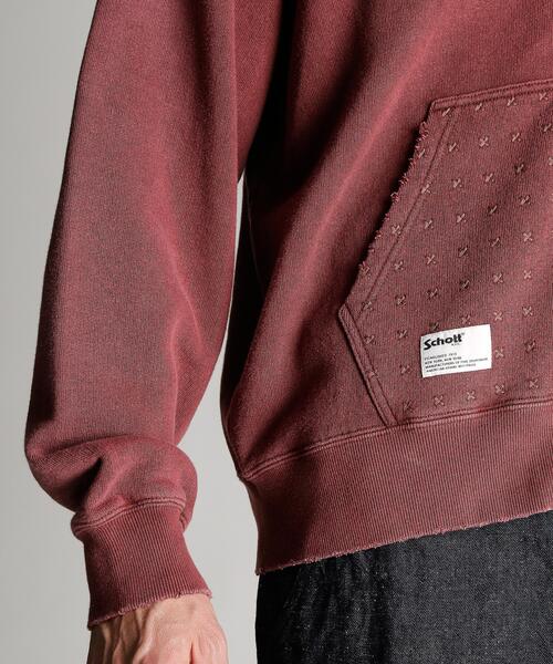 Schott(ショット)の「Schott/ショット/ASING ZIP HOODED SWEAT/エイジング ジップ パーカー(パーカー・メンズ・ブラウン/ブラック・2XL/XL/L/M)」の16枚目の写真