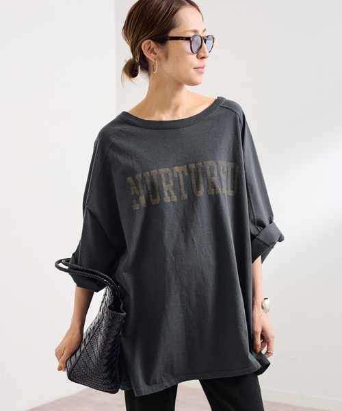 FRAMeWORK(フレームワーク)の「≪WEB限定 / 追加≫ハーフスリーブロゴTEE 2(Tシャツ/カットソー・レディース・ブラウン/ホワイト/チャコールグレー・FREE)」の7枚目の写真