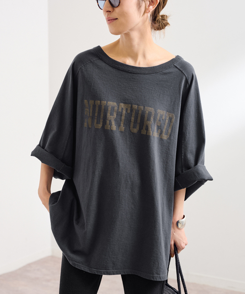 FRAMeWORK(フレームワーク)の「≪WEB限定 / 追加≫ハーフスリーブロゴTEE 2(Tシャツ/カットソー・レディース・ブラウン/ホワイト/チャコールグレー・FREE)」の8枚目の写真