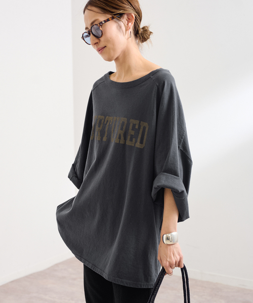 FRAMeWORK(フレームワーク)の「≪WEB限定 / 追加≫ハーフスリーブロゴTEE 2(Tシャツ/カットソー・レディース・ブラウン/ホワイト/チャコールグレー・FREE)」の9枚目の写真