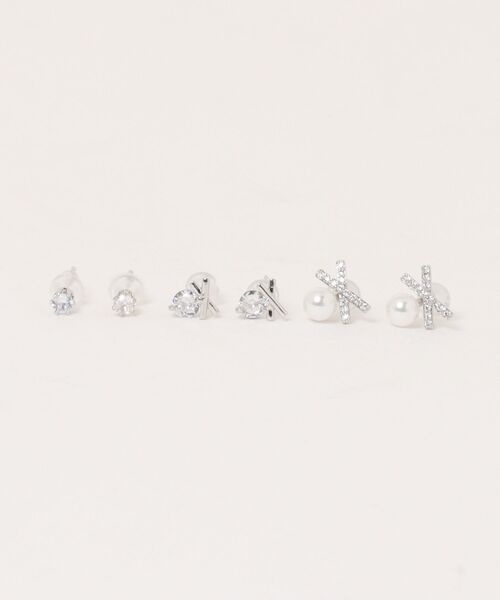apres jour clair(アプレジュールクレア)の「【apres jour clair】3セットデザインピアス(ピアス(両耳用)・レディース・シルバー/その他/ライトホワイト/ゴールド・FREE)」の7枚目の写真