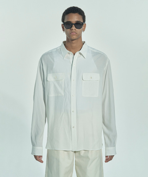 VICTIM(ヴィクティム)の「VICTIM ヴィクティム / RAYON SILK SHIRT プラットエアーインレーヨンシルクライクシャツ / VTM-26-S-002(シャツ/ブラウス・メンズ・ブラック/ラベンダー/ホワイト・1/2)」の13枚目の写真