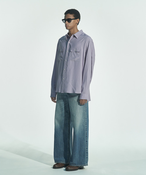 VICTIM(ヴィクティム)の「VICTIM ヴィクティム / RAYON SILK SHIRT プラットエアーインレーヨンシルクライクシャツ / VTM-26-S-002(シャツ/ブラウス・メンズ・ブラック/ラベンダー/ホワイト・1/2)」の16枚目の写真