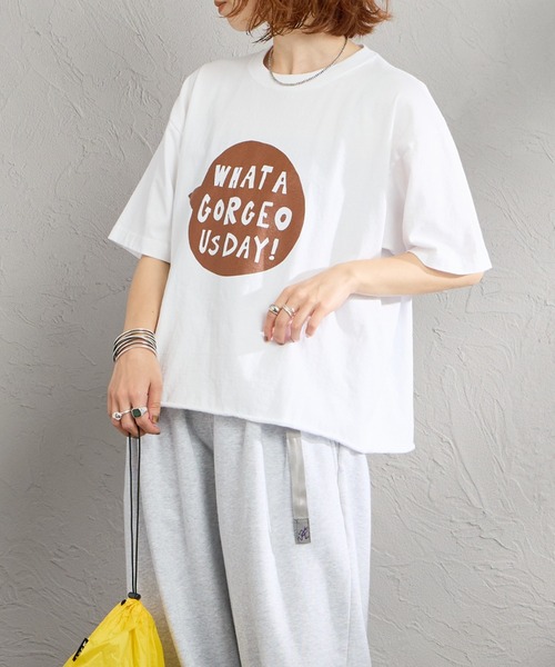 FUNG（ファング）の「[FUNG/ファング] GORGEOUS SB カットオフ プリントTシャツ（Tシャツ/カットソー・レディース・ホワイト/ネイビー・M）」の12枚目の写真