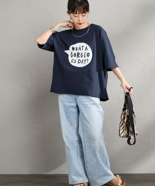FUNG（ファング）の「[FUNG/ファング] GORGEOUS SB カットオフ プリントTシャツ（Tシャツ/カットソー・レディース・ホワイト/ネイビー・M）」の21枚目の写真