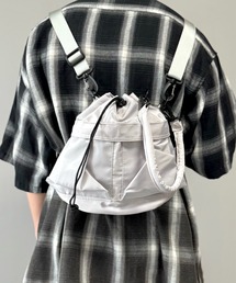 KOYA.（コヤ）の「ミニマルドローストリングバッグ / 3WAY巾着ショルダーバッグ/ミニナップサック（バックパック/リュック）」