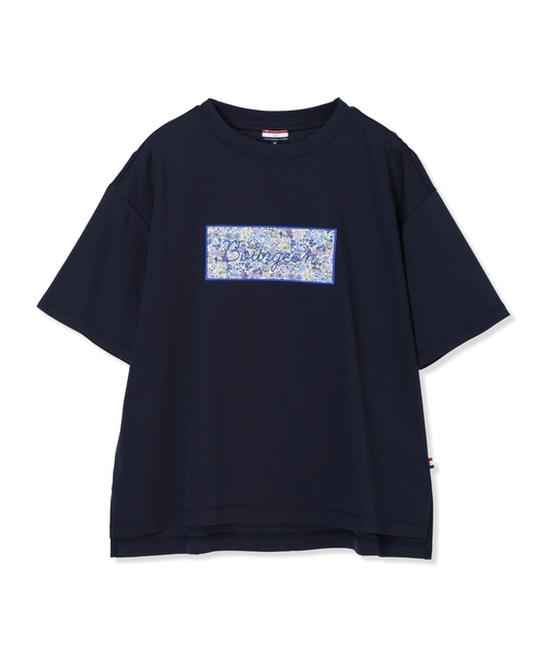 Petit Honfleur(プチオンフルール)の「【Liberty】リバティプリントロゴ刺しゅうTシャツ【オーガニックコットンブレンド・UVカット・接触冷感】(Tシャツ/カットソー・レディース・ホワイト/ネイビー・M/L)」の18枚目の写真