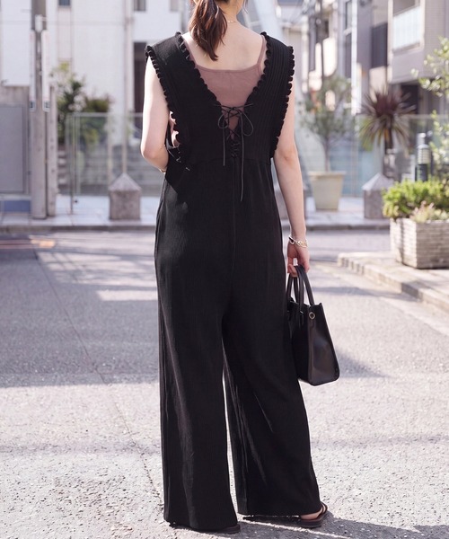 SELECT LEVERY(セレクトリベリー)の「ポケット付き セルフカット 2wayギャザーミニプリーツオールインワン(サロペット/オーバーオール・レディース・チャコール/グレイッシュベージュ/ブラック・FREE)」の22枚目の写真